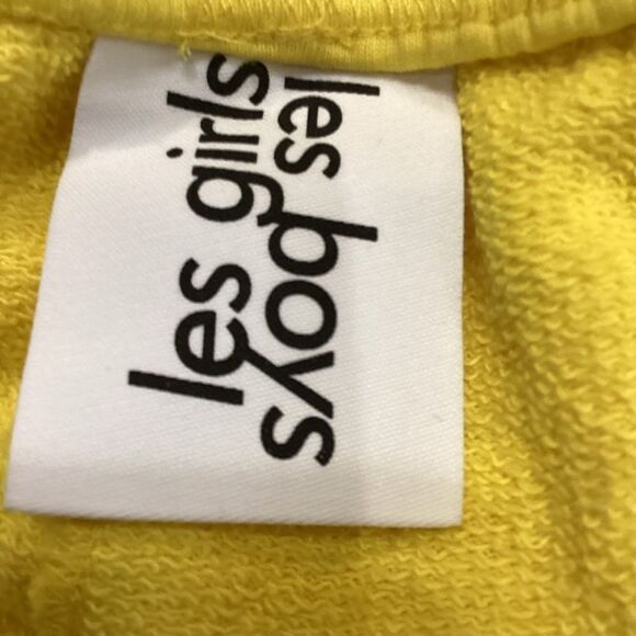 Les Girls Les Boys Slim Sweatpants Cotton Yellow Size Small - Picture 11 of 15
